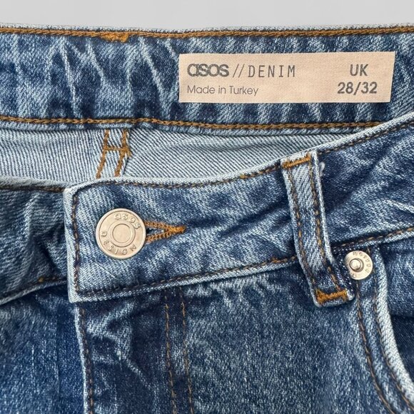 ASOS Women's Denim Jeans Medium Wash High Rise Straight Leg Size 28/32 - Picture 2 of 8
